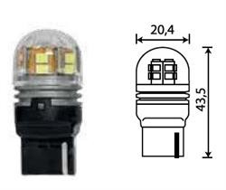 Лампа светодиодная 'SUPER WHITE T20' 12В, 2шт