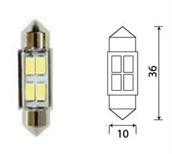 Лампа светодиодная 'SUPER WHITE T11' 12В, 2шт