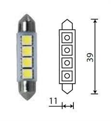Лампа светодиодная 'ULTRA с индикатором T11' 12В, 2шт