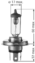 Лампа накаливания 'H4' 12В 60/55Вт