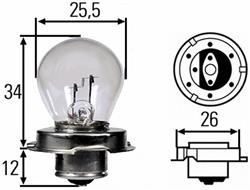 Лампа накаливания 'S3' 12В 15Вт, 1шт