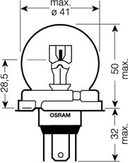 Лампа накаливания 'R2' 12В 100/80Вт