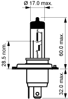 Лампа накаливания 'Standard HB2' 12В 67/60Вт