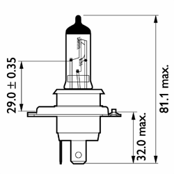 Лампа накаливания 'H4' 24В 100/90Вт