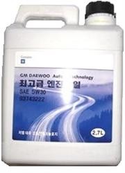 Моторное масло синтетическое "GM DAEWOO 5W-30", 2.7л